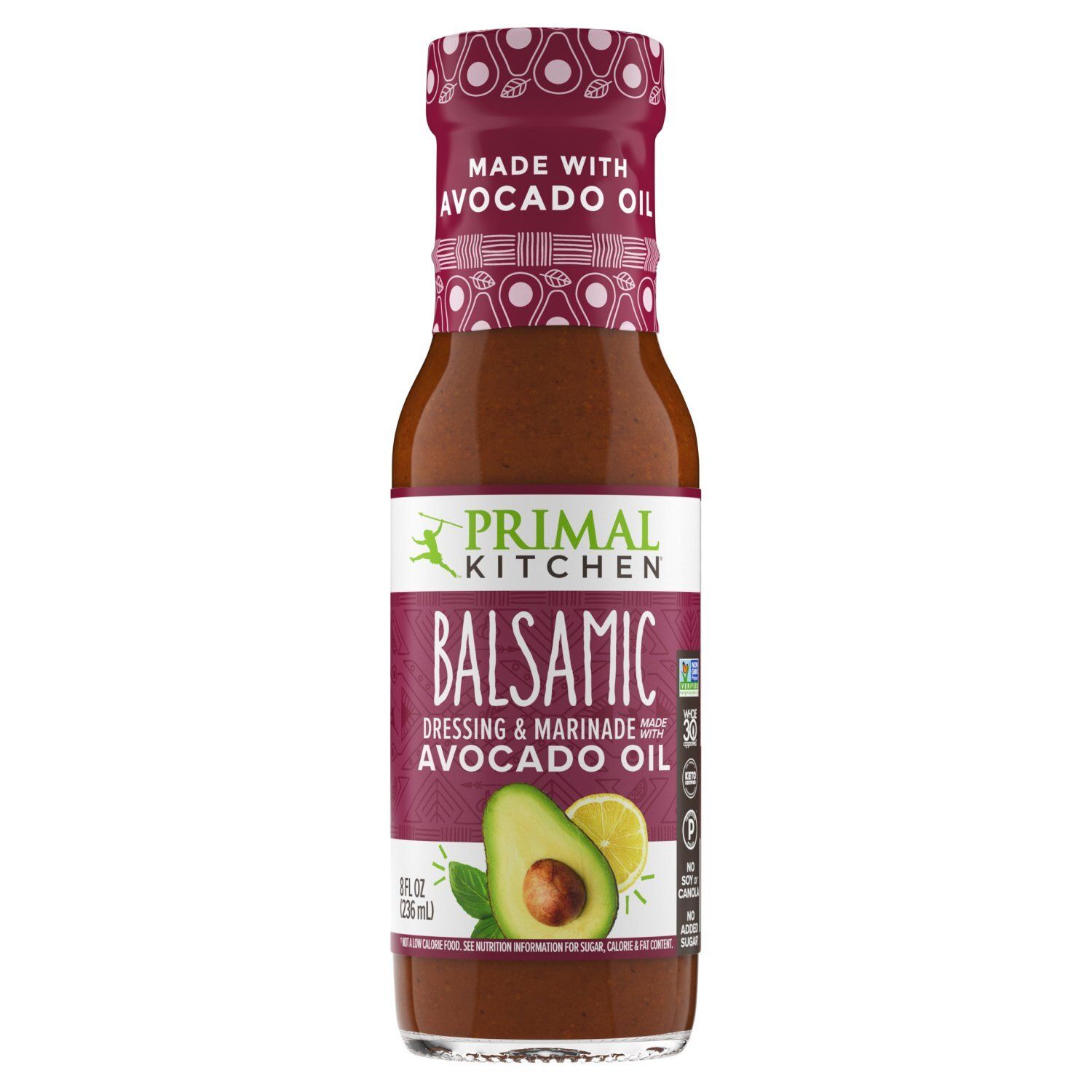 Primal Kitchen Balsamic Made with Avocado Oil Dressing &amp; Marinade, 8 fl oz