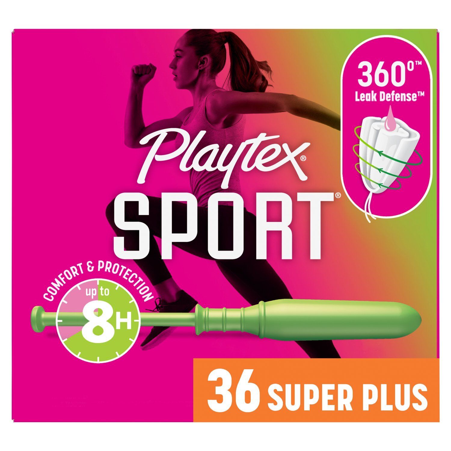 Playtex Sport Super Plus Fragrance-Free Tampons, 36 count