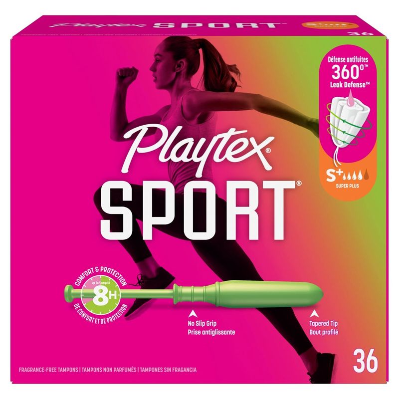 Playtex Sport Super Plus Fragrance-Free Tampons, 36 count