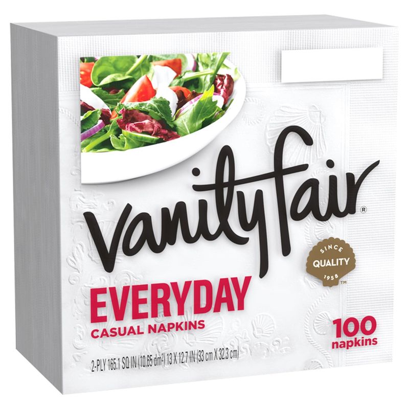 Vanity Fair® Everyday Casual Napkins, Disposable White Paper Napkins, 100 Count