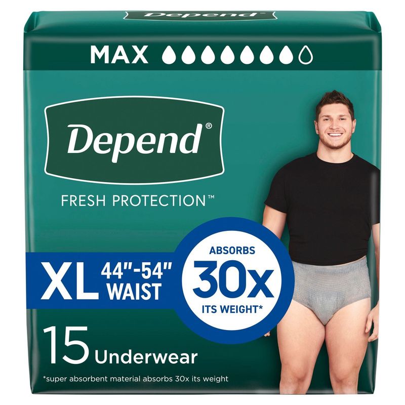 Depend Fresh Protection Maximum Underwear, Size XL, 15 count