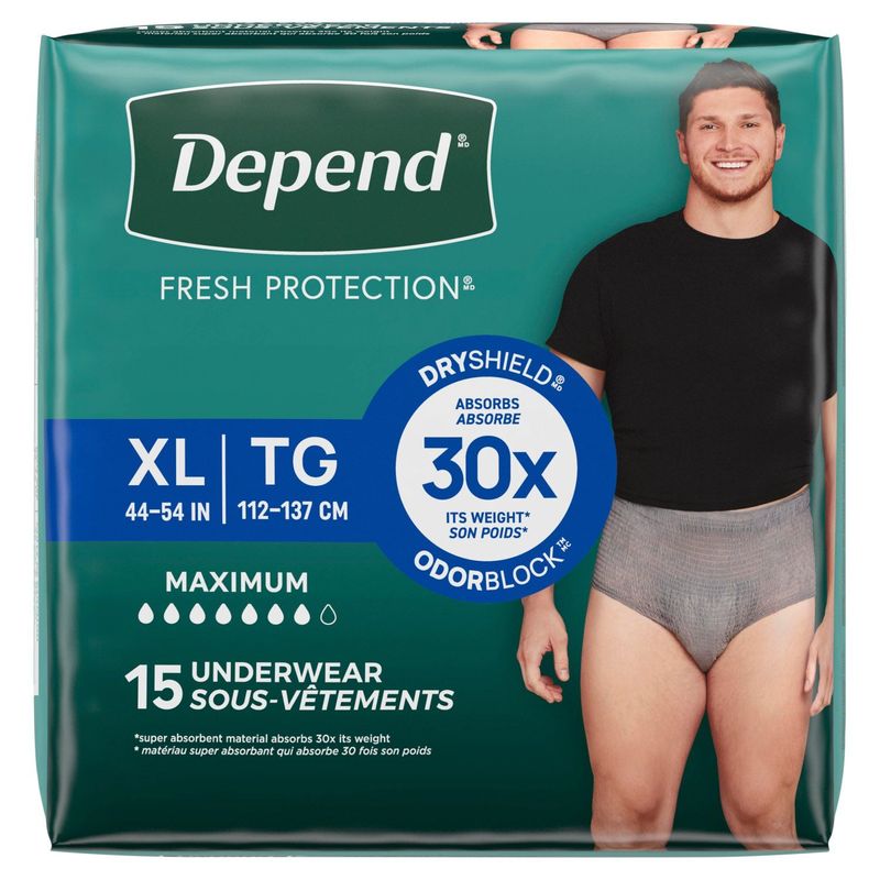Depend Fresh Protection Maximum Underwear, Size XL, 15 count