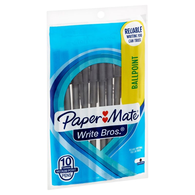 Paper Mate Write Bros. 1.0mm Medium Ballpoint Pens, 10 count