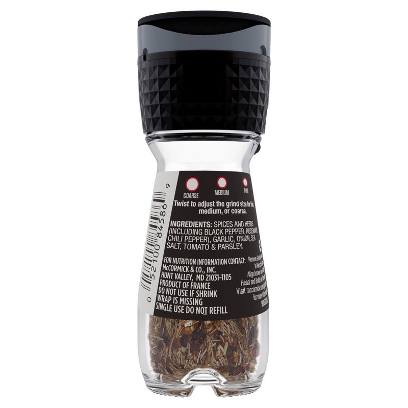 McCormick Italian Herb Seasoning Adjustable Grinder, 0.77 oz