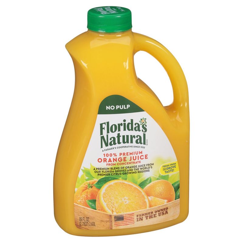 Florida's Natural No Pulp 100% Premium Orange Juice, 89 fl oz
