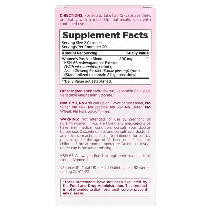 Nature's Bounty Optimal Solutions Intimacy Booster Dietary Supplement, 60 count