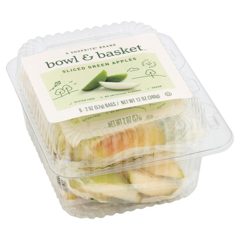 Bowl &amp; Basket Sliced Green Apples, 2 oz, 6 count