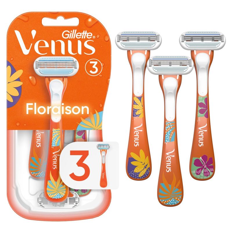 Gillette Venus Blossom Scented Handle Disposable Razors Designer Edition, 3 count