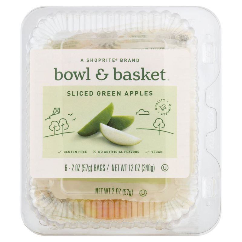 Bowl &amp; Basket Sliced Green Apples, 2 oz, 6 count