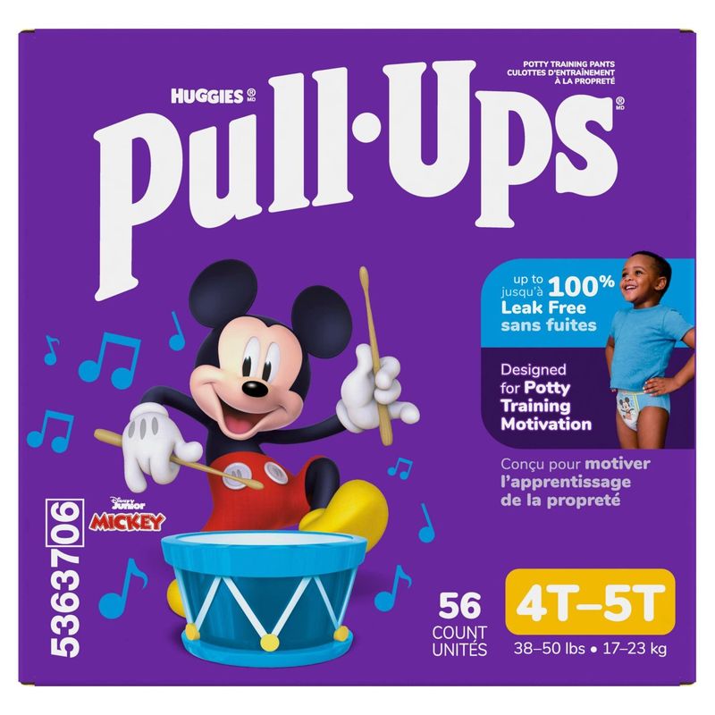 Huggies Pull-Ups Disney Junior Mickey Potty Training Pants, Size 4T-5T, 38-50 lbs, 56 count