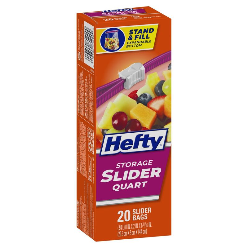 Hefty Storage Quart Slider Bags, 20 count
