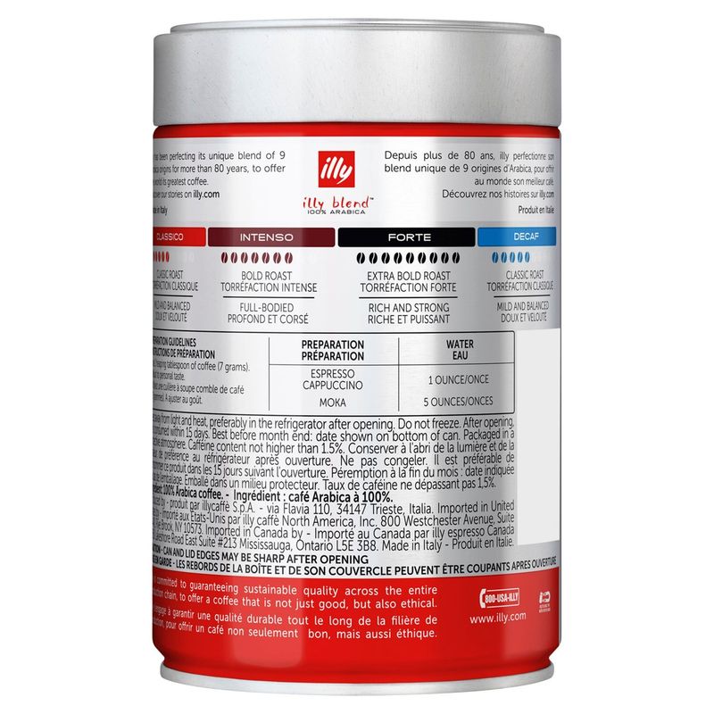 illy Classico Classic Roast Espresso Preparation Ground Coffee, 8.8 oz