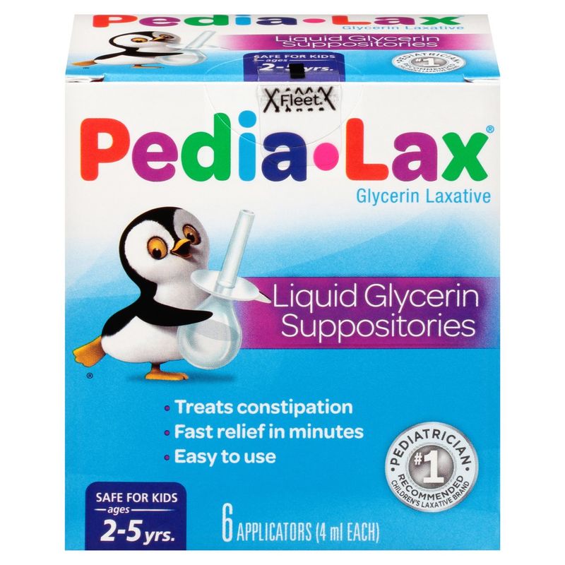 Fleet Pedia-Lax Rectal Laxative Liquid Glycerin Suppositories, Ages 2-5 yrs., 4 ml, 6 count