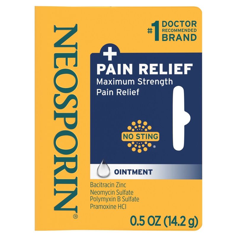 Neosporin Maximum Strength + Pain Relief Ointment, 0.5 oz