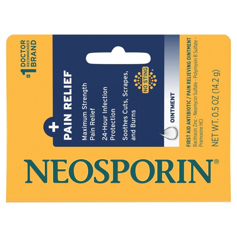 Neosporin Maximum Strength + Pain Relief Ointment, 0.5 oz
