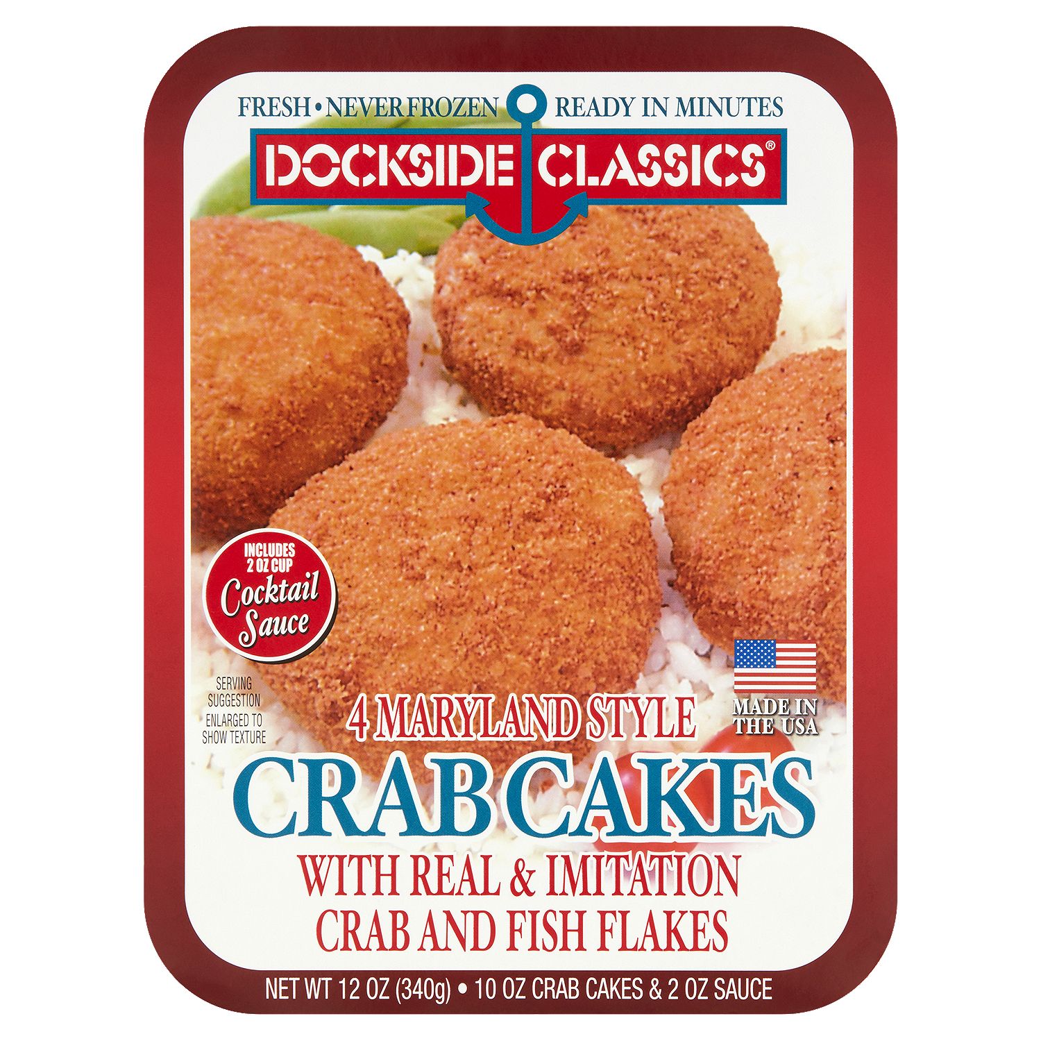 Dockside Classics Maryland Style Crab Cakes, 4 count, 12 oz