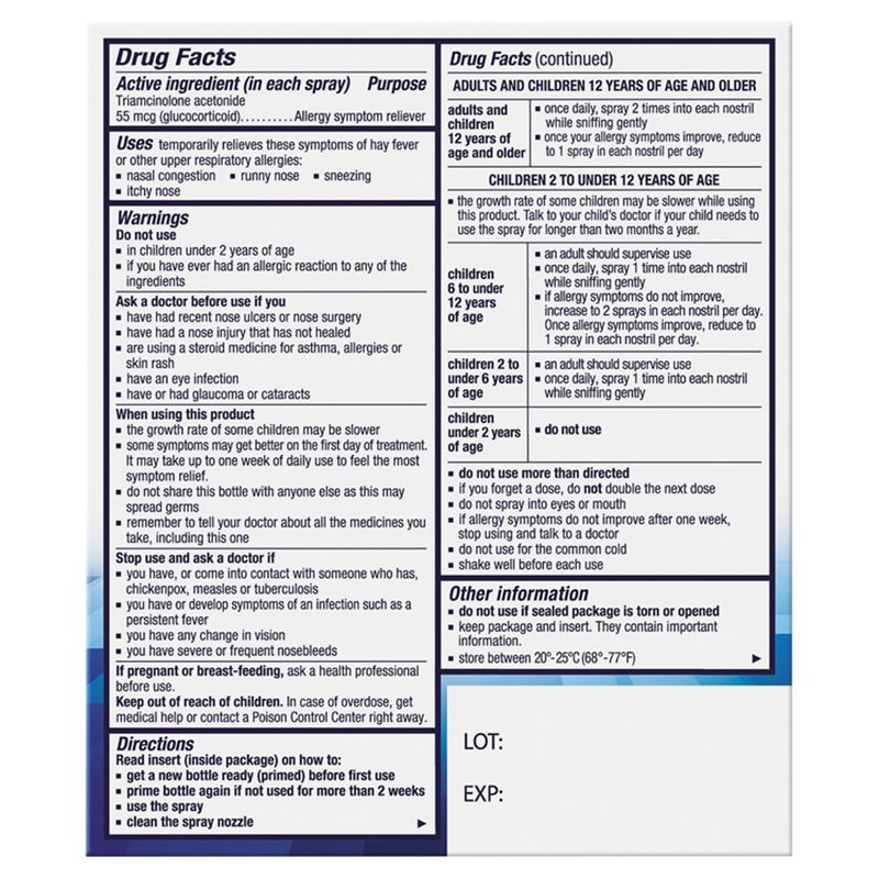 Nasacort Multi-Symptom Allergy 24Hr Relief Non-Drowsy Nasal Spray, 55 mcg, 0.57 fl oz, 2 count