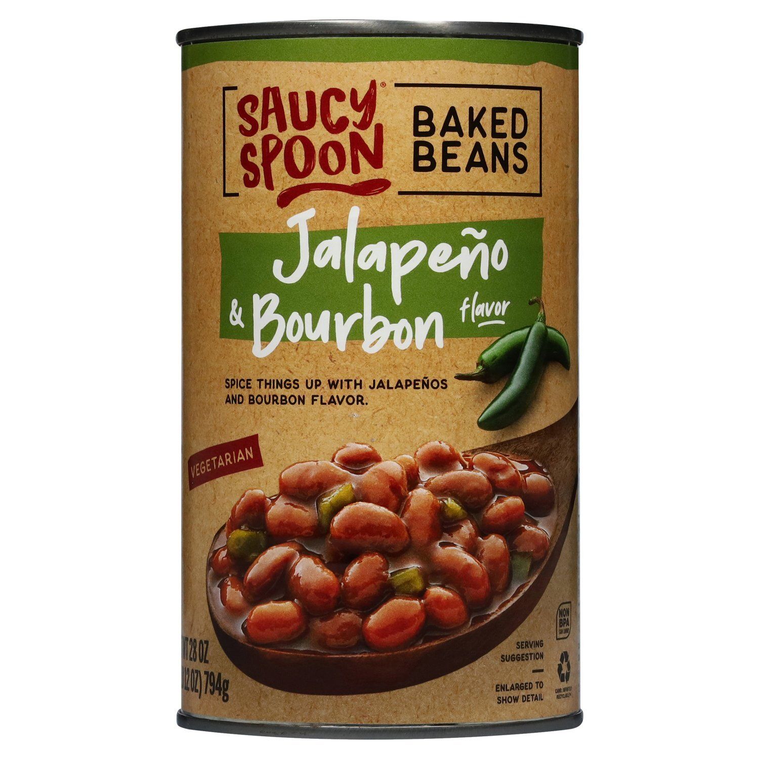Saucy Spoon Jalapeño &amp; Bourbon Flavor Baked Beans, 28 oz