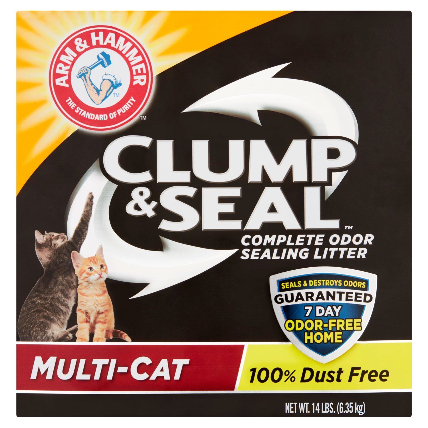 Arm &amp; Hammer Clump &amp; Seal Multi-Cat Complete Odor Sealing Litter, 14 lbs