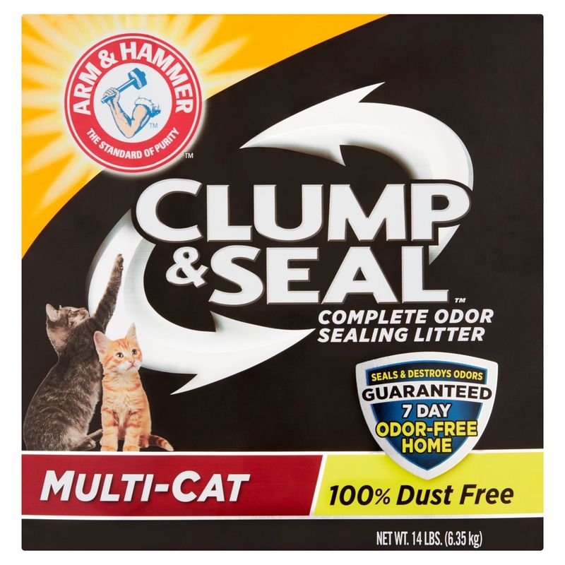 Arm &amp; Hammer Clump &amp; Seal Multi-Cat Complete Odor Sealing Litter, 14 lbs