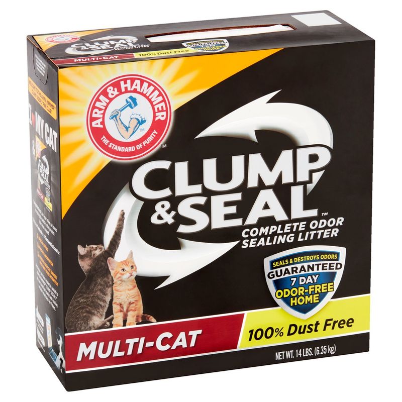 Arm &amp; Hammer Clump &amp; Seal Multi-Cat Complete Odor Sealing Litter, 14 lbs