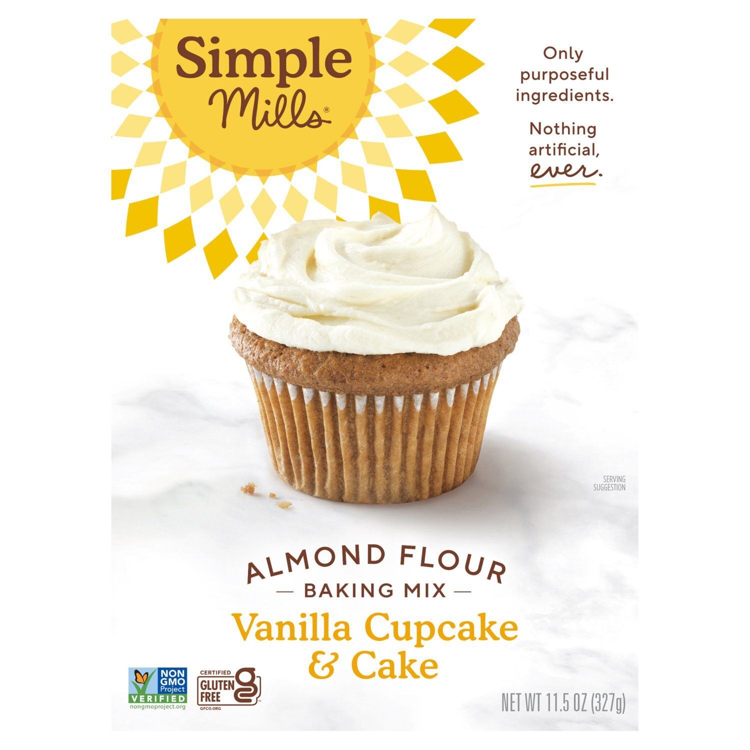 Simple Mills Almond Flour Vanilla Cupcake &amp; Cake Baking Mix, 11.5 oz