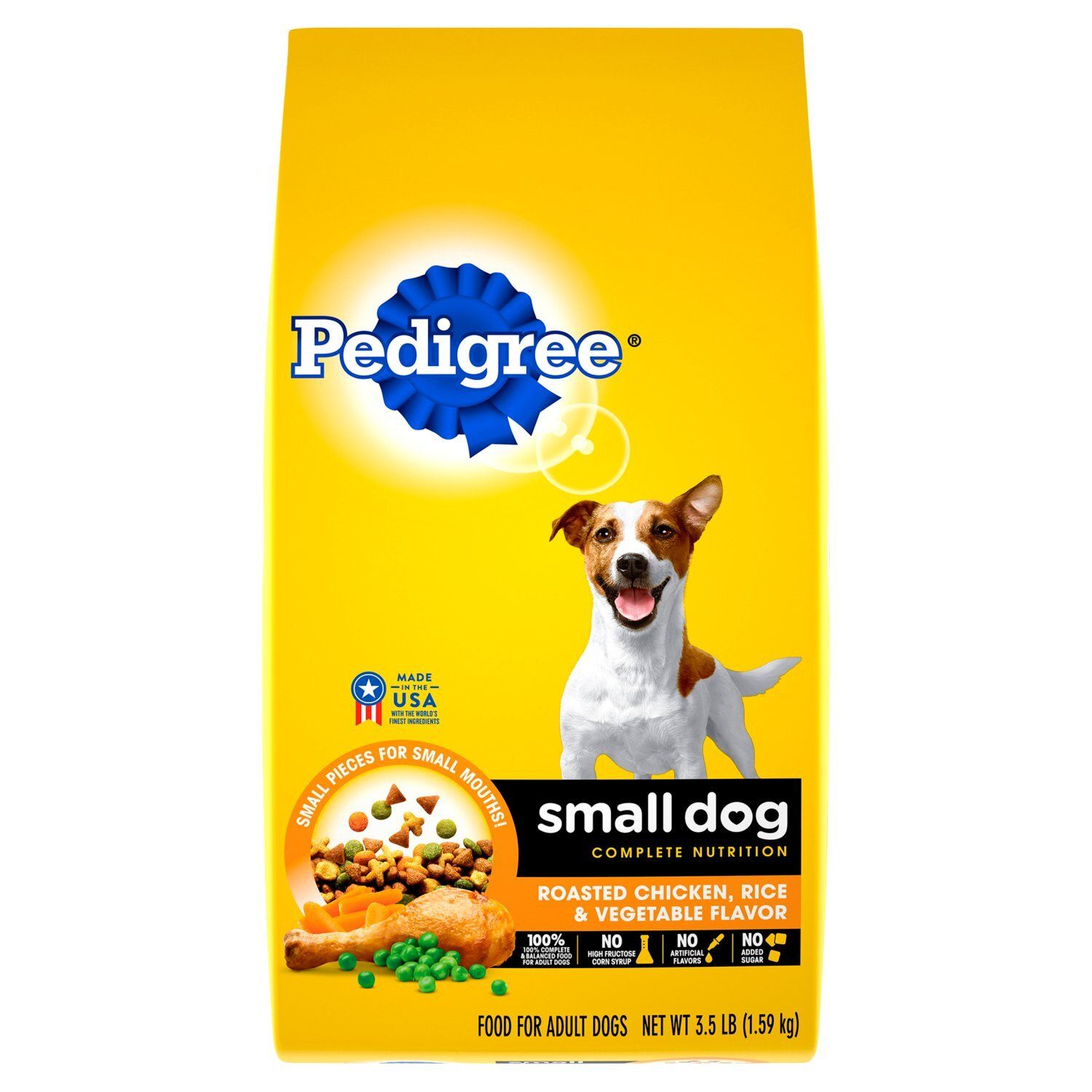 PEDIGREE Small Dog Complete Nutrition Small Breed Adult Dry Dog Food Chicken, Rice &amp; Veg, 3.5 lb.