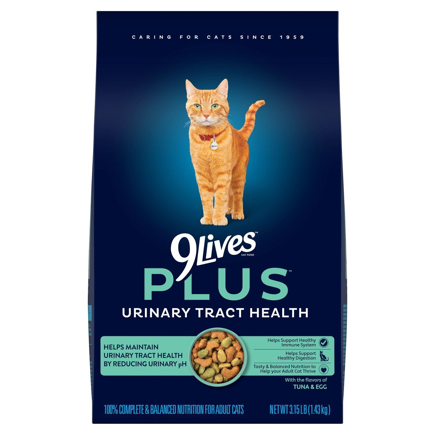 9Lives Plus Tuna &amp; Egg Urinary Tract Health Cat Food, 3.15 lb