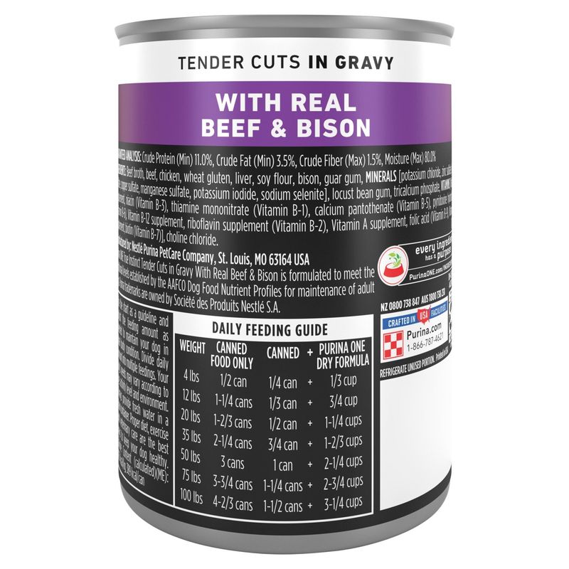Purina ONE True Instinct Tender Cuts in Gravy with Real Beef &amp; Bison Adult Dog Food, 13 oz