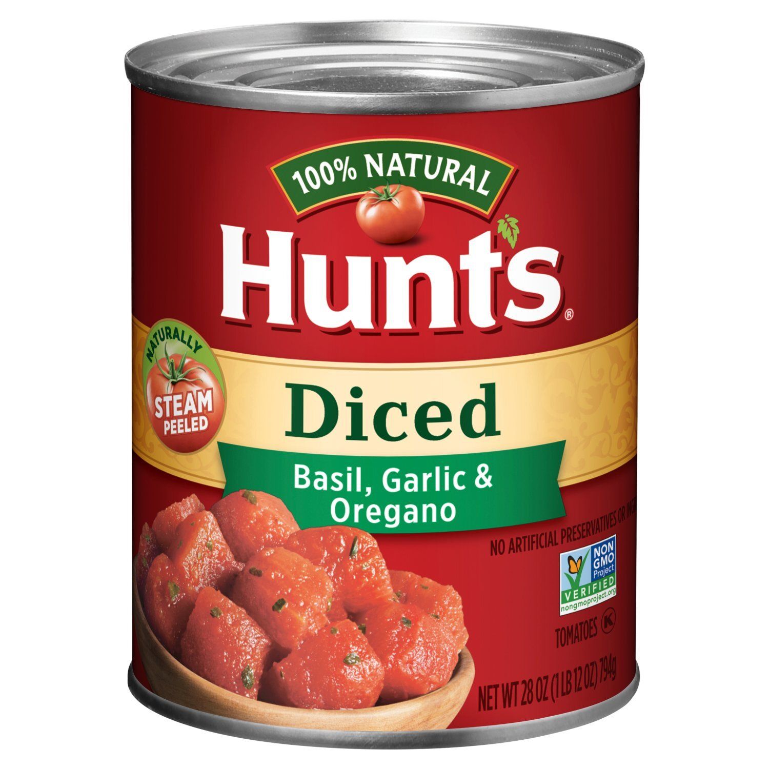 Hunt's Basil, Garlic &amp; Oregano Diced Tomatoes, 28 oz