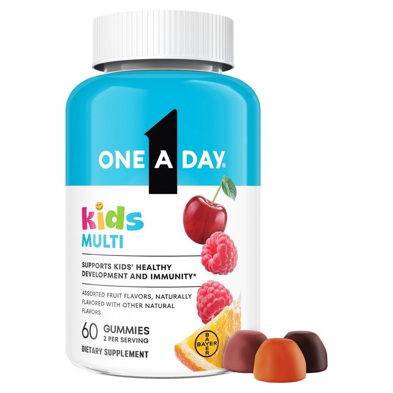 One A Day Kids Assorted Fruit Flavors Multi Dietary Supplement, 60 count