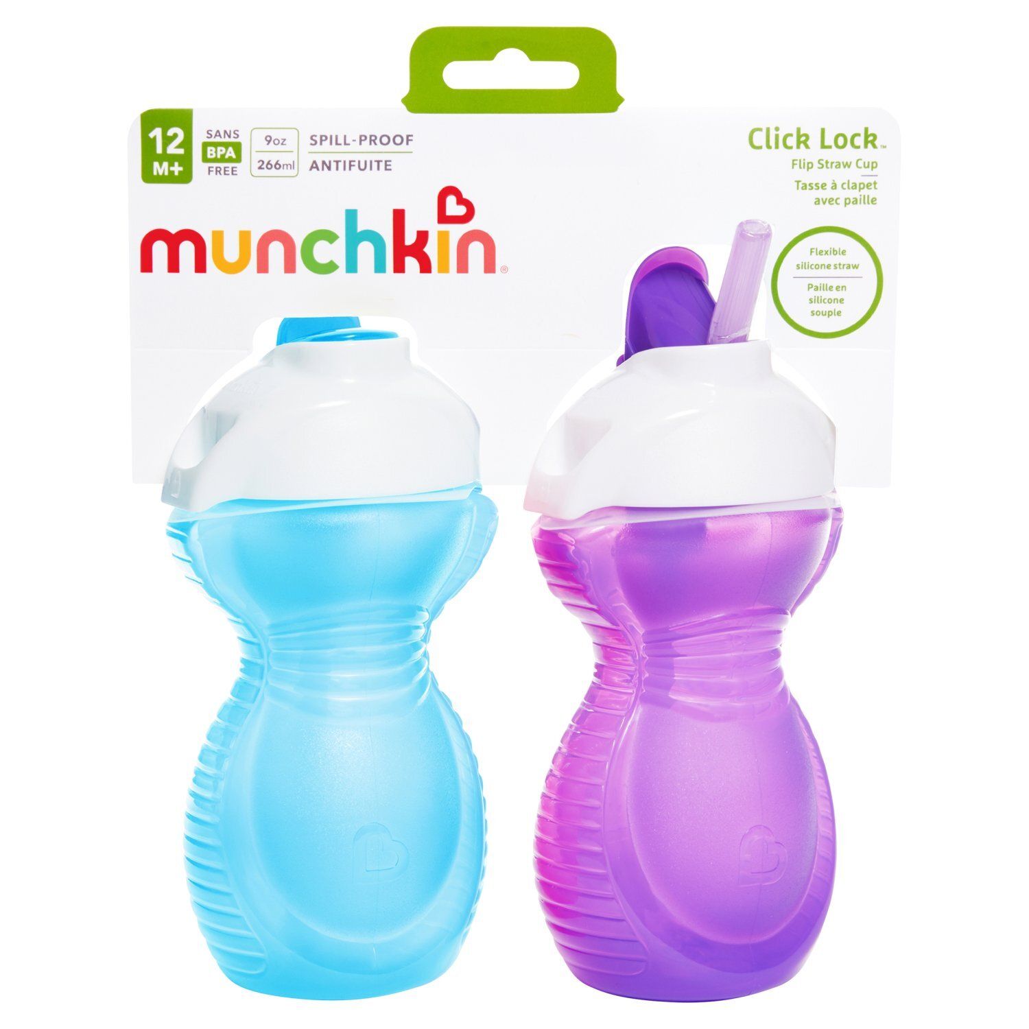 9oz Click Lock™ Flip Straw Cup - 2pk