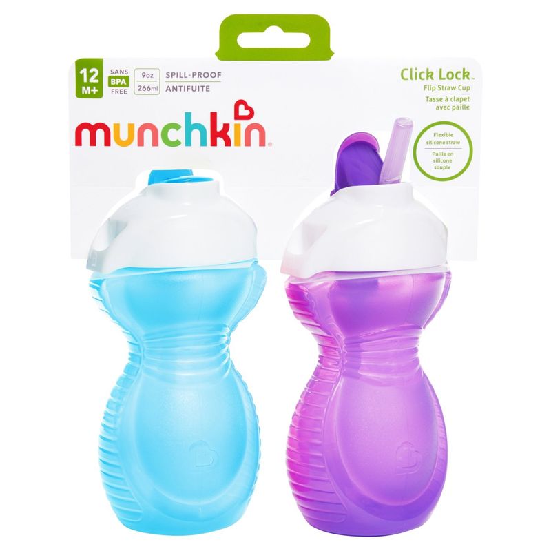 9oz Click Lock™ Flip Straw Cup - 2pk