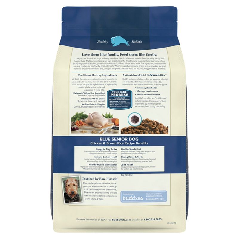 Blue Buffalo Life Protection Formula Natural Senior Dry Dog Food, Chicken and Brown Rice 5-lb