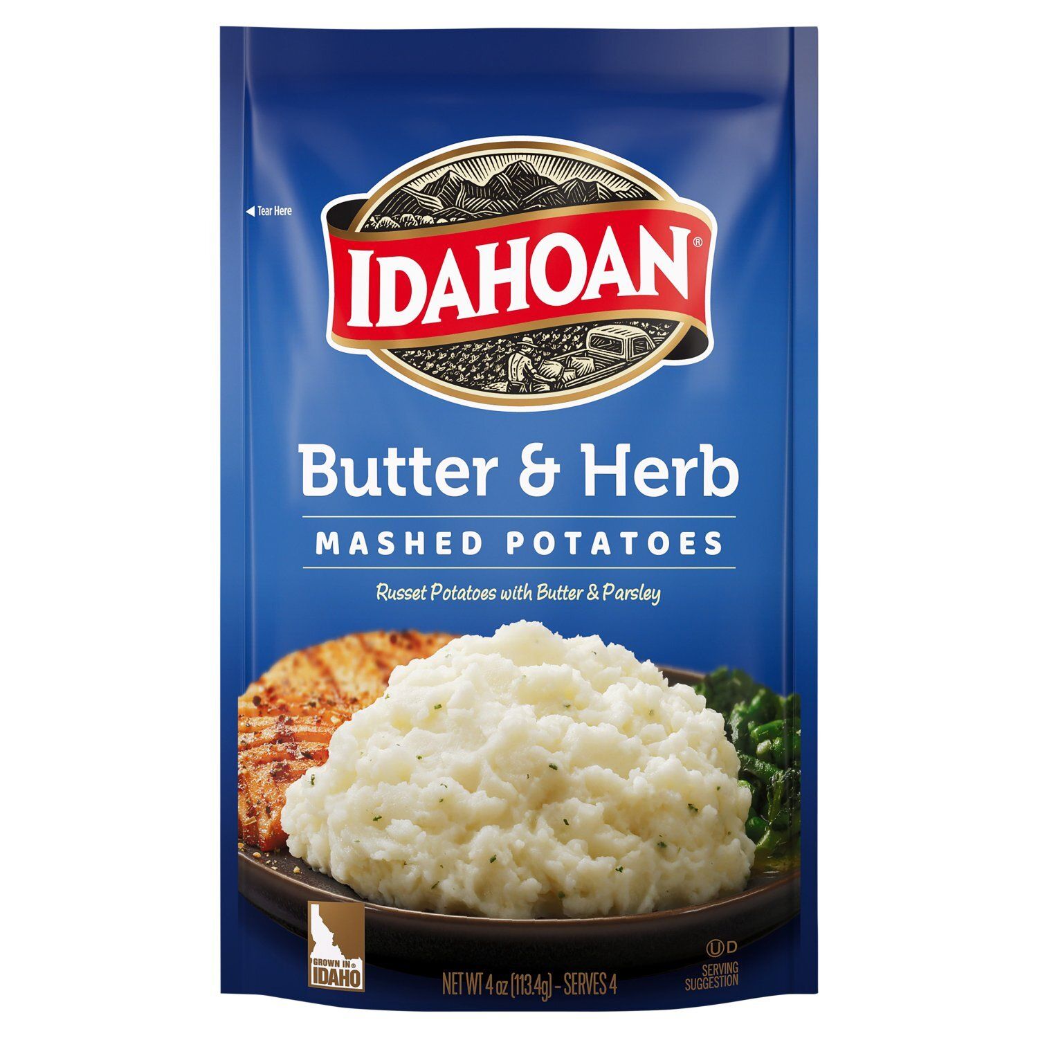 Idahoan Butter &amp; Herb Mashed Potatoes, 4 oz
