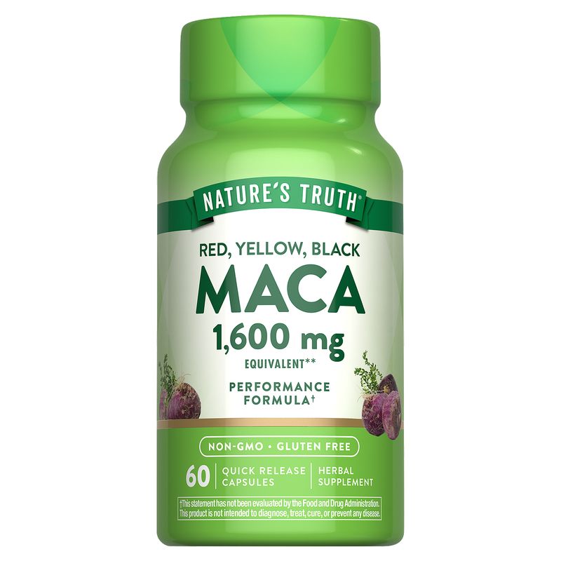 Nature's Truth Red, Yellow, Black Maca Herbal Supplement, 60 count