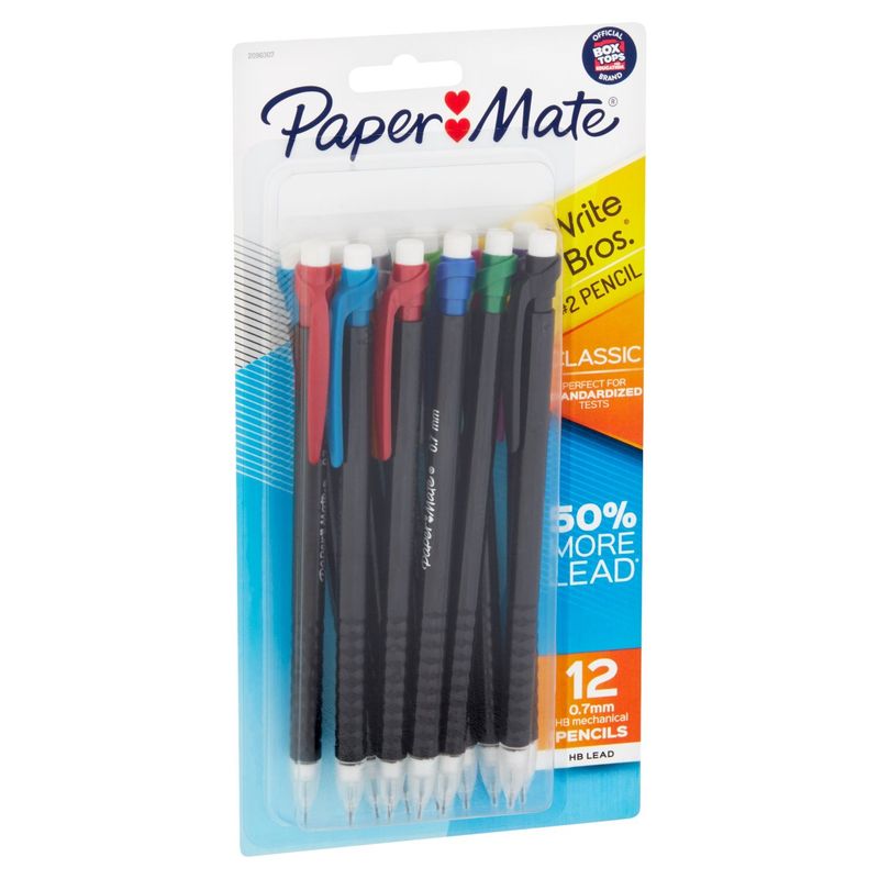 Paper Mate Write Bros. #2 Classic 0.7mm HB Mechanical Pencils, 12 count