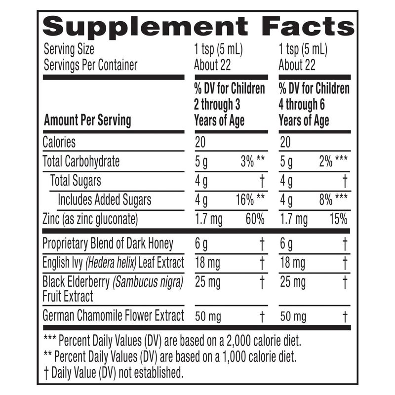 Zarbee's Children's Nighttime Cough Syrup + Mucus Dietary Supplement, 2-6 Years, 4 fl oz