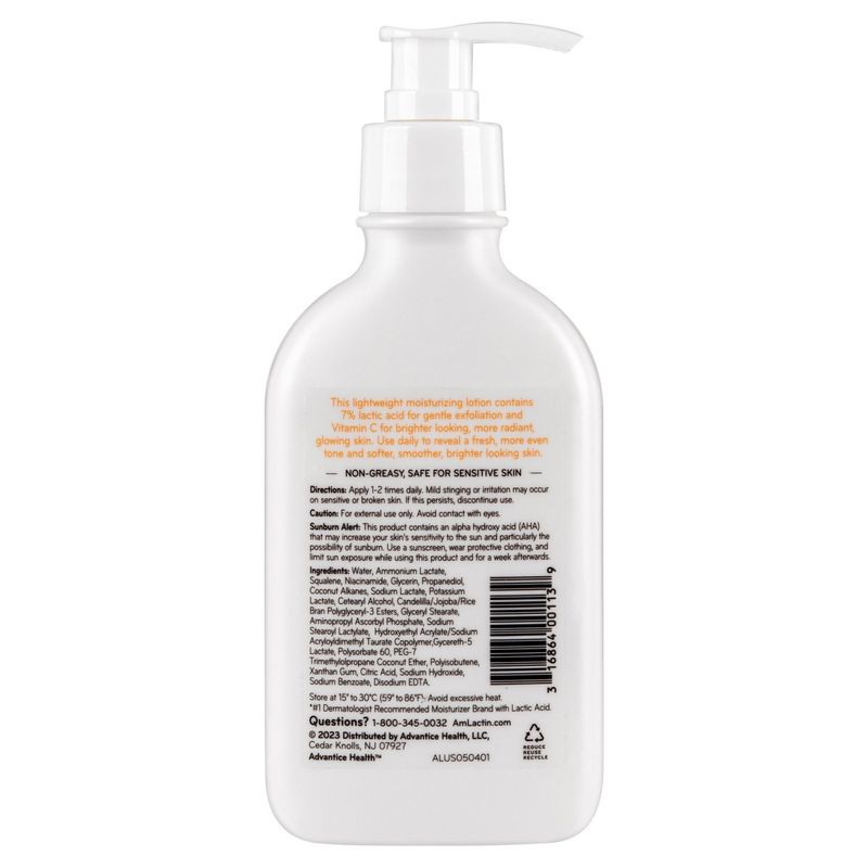 Amlactin 7% Lactic Acid Daily Vitamin C Exfoliating &amp; Hydrating Lotion, 7.9 oz