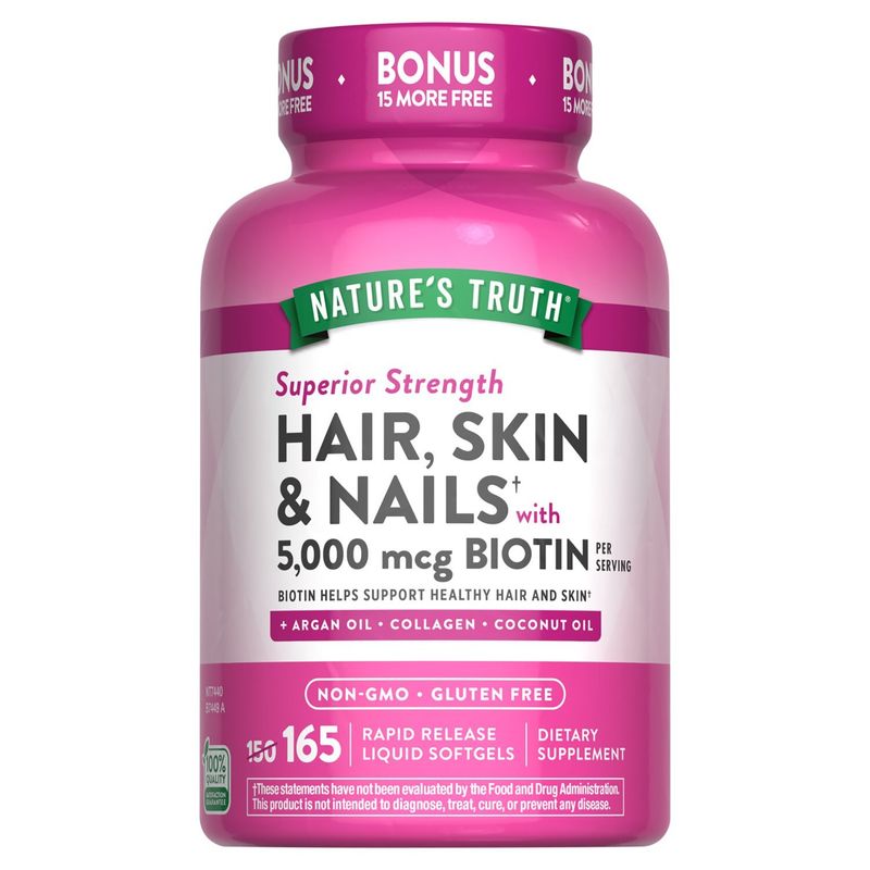 Nature's Truth Superior Strength Hair, Skin &amp; Nails Dietary Supplement, 165 count