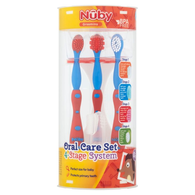 Nûby Grooming 4-Stage System Oral Care Set, 0m+