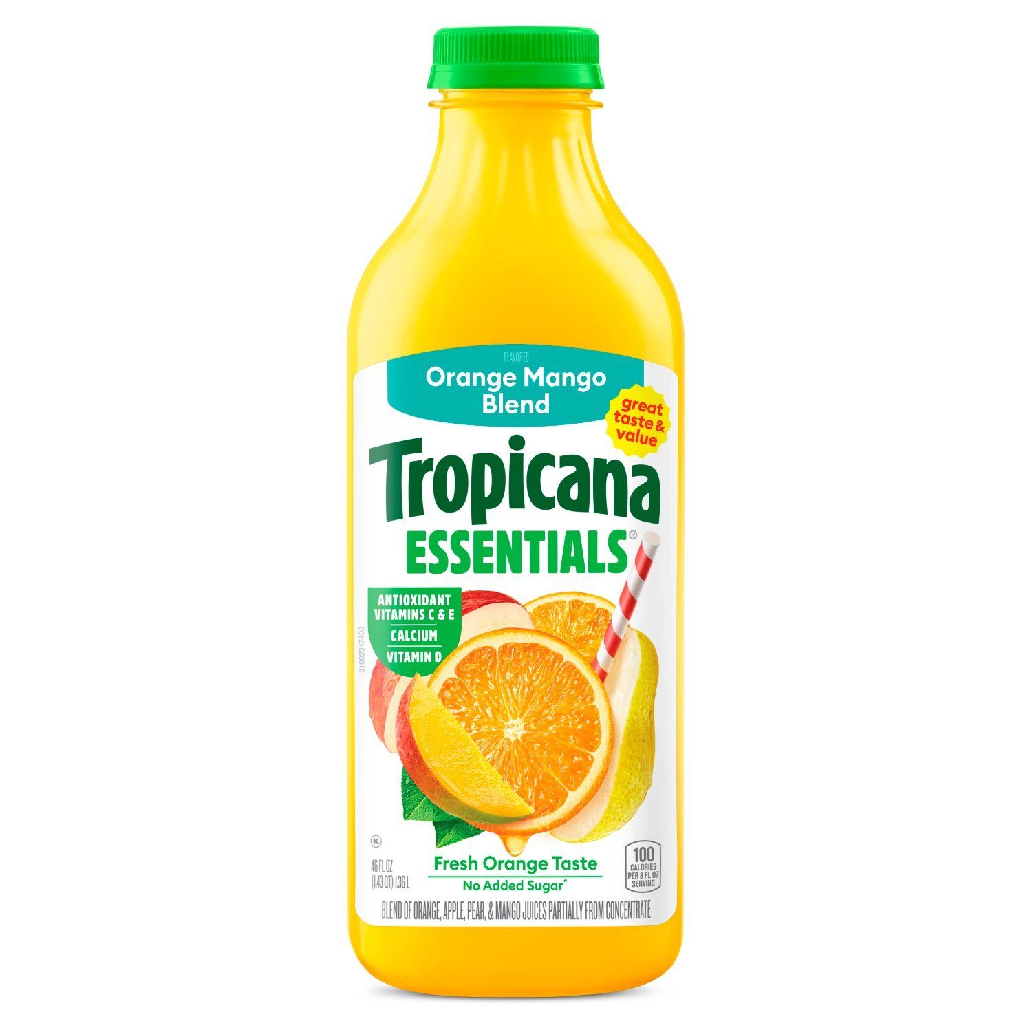 Tropicana Essentials Orange Mango Blend Juice, 46 fl oz