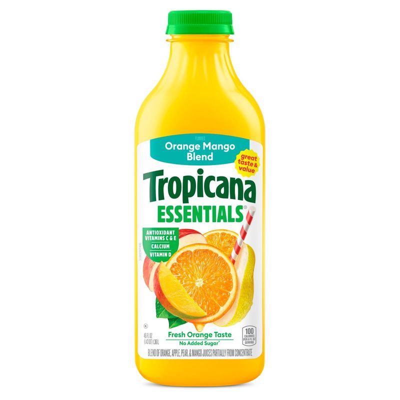 Tropicana Essentials Orange Mango Blend Juice, 46 fl oz