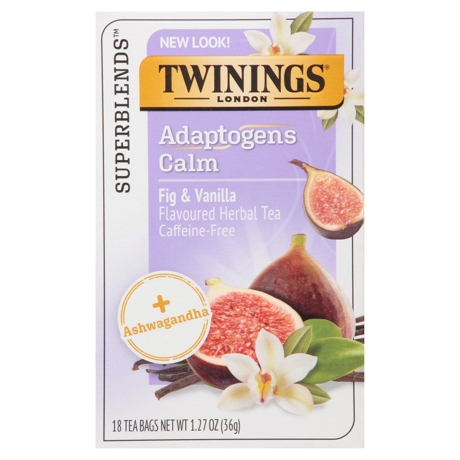 Twinings of London Superblends Fig &amp; Vanilla Flavoured Herbal Tea Bags, 18 count, 1.27 oz