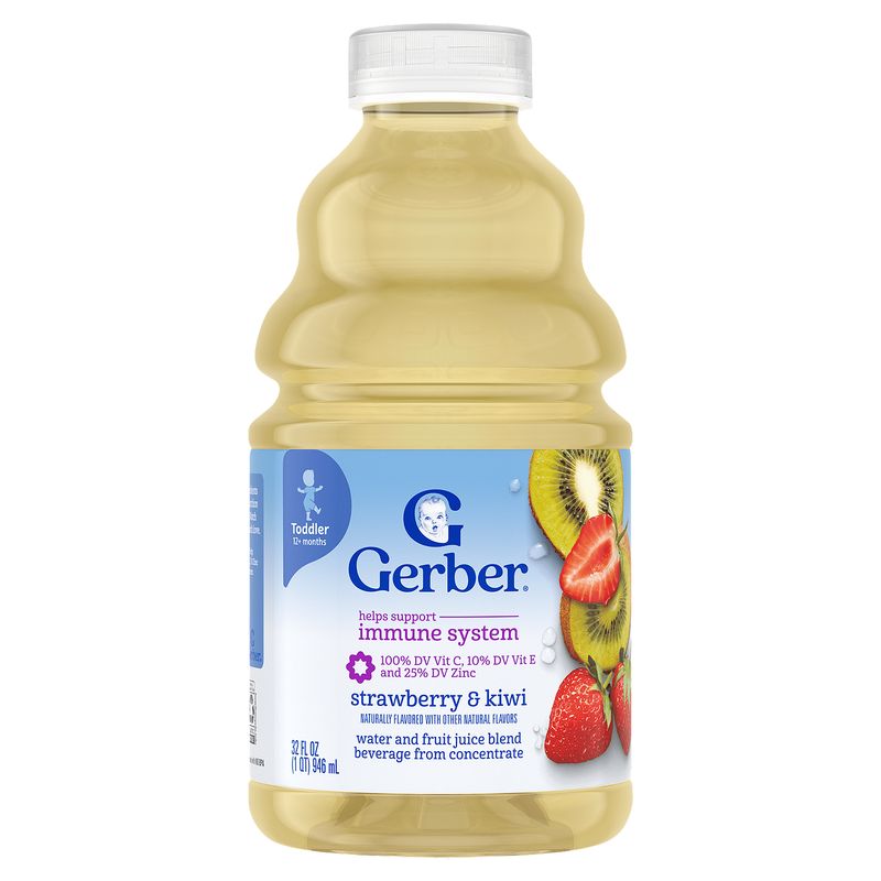 Gerber Strawberry &amp; Kiwi Juice Blend Beverage Baby Food, Toddler 12+ months, 32 fl oz