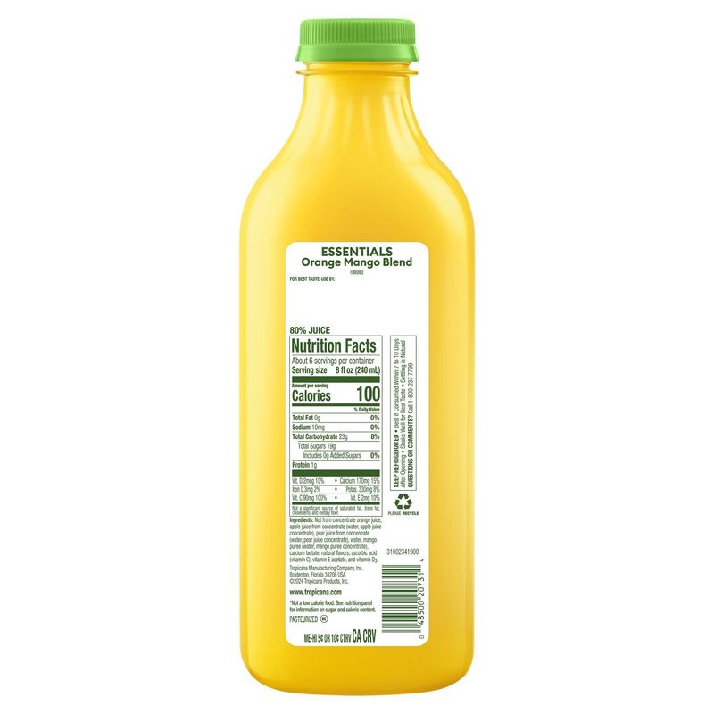 Tropicana Essentials Orange Mango Blend Juice, 46 fl oz