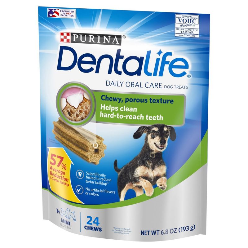 Purina Dentalife Daily Oral Care Mini Dog Treats, 24 count, 6.8 oz