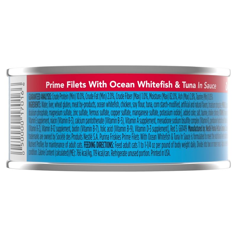 Purina Friskies Prime Filets with Ocean Whitefish &amp; Tuna in Sauce Cat Food, 5.5 oz