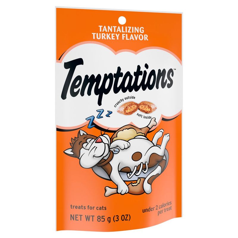 TEMPTATIONS Classic Crunchy and Soft Cat Treats Tantalizing Turkey Flavor, 3 oz. Pouch