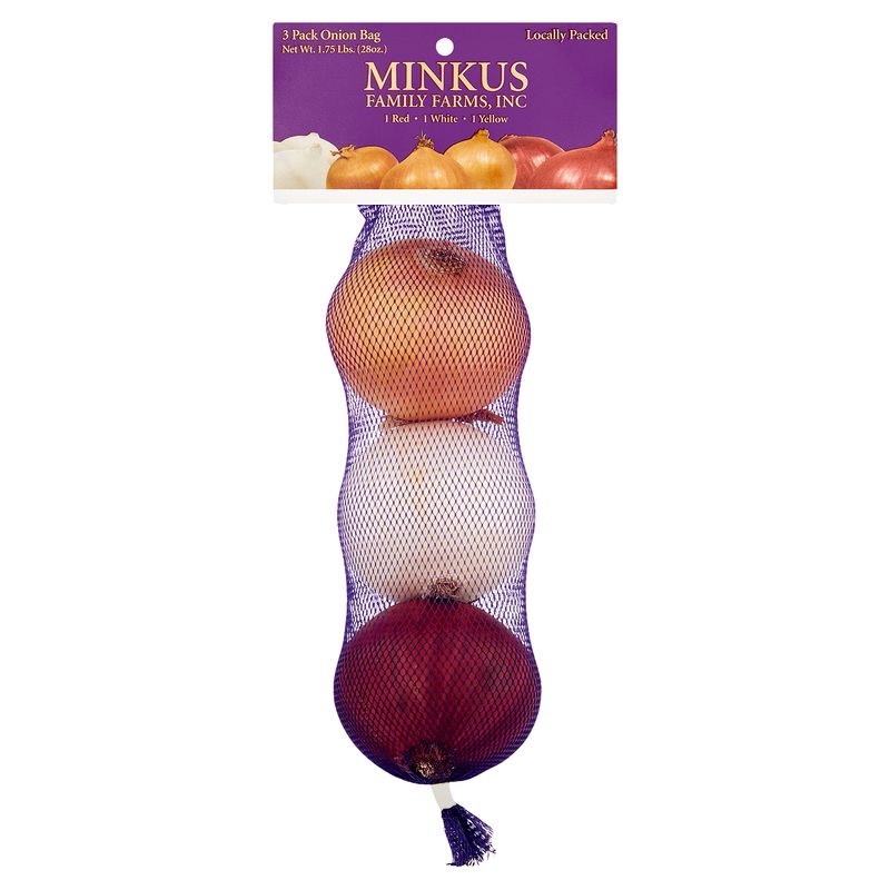 Minkus Family Farms Inc. Red, White and Yellow Onion Variety Pack, 3 ct